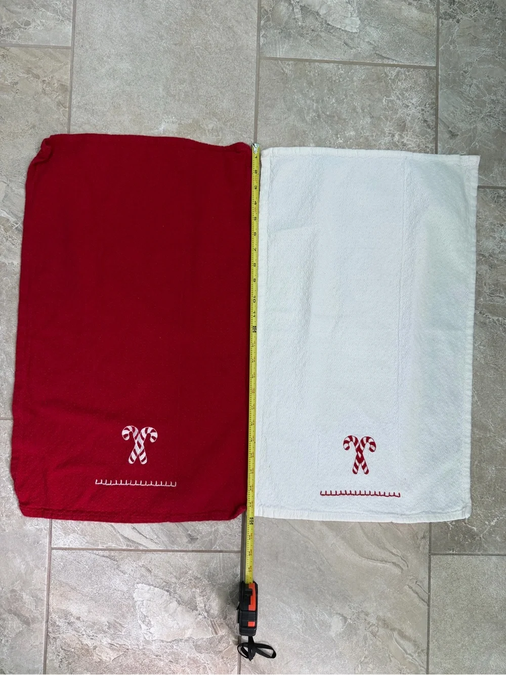 Christmas Holiday Kitchen Hand Towels - Set of 7 Red, White, and Green Colored